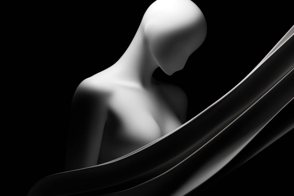 White Minimalistic Sculpture of a Woman Stock Free