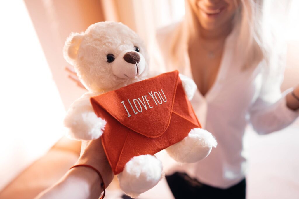 White Teddy Bear Valentine’s Day Gift Free Photo