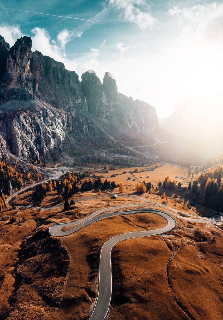 Winding Dolomites Roads Free Photo