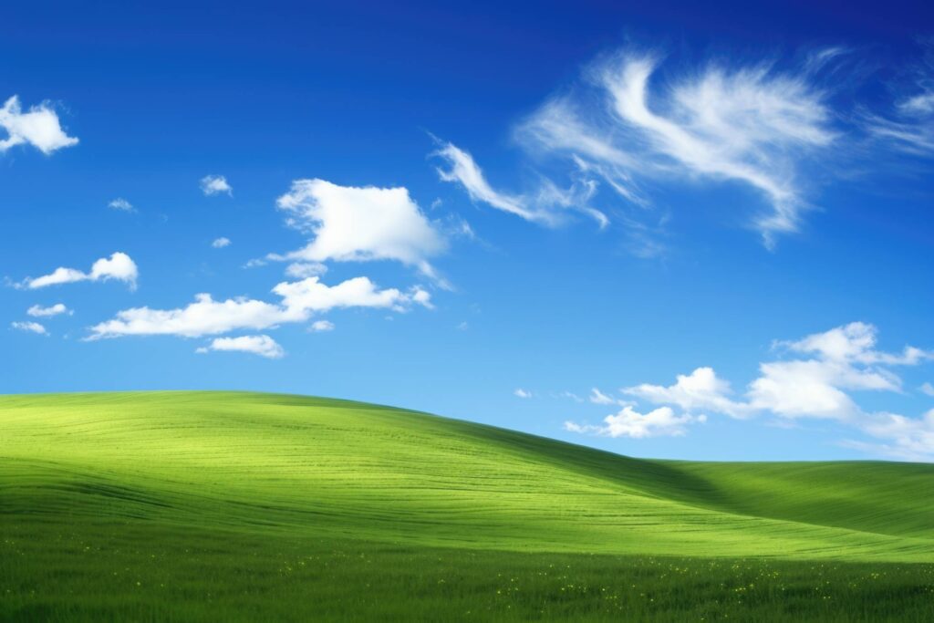 Windows XP Inspired Hill Scenery Wallpaper Stock Free