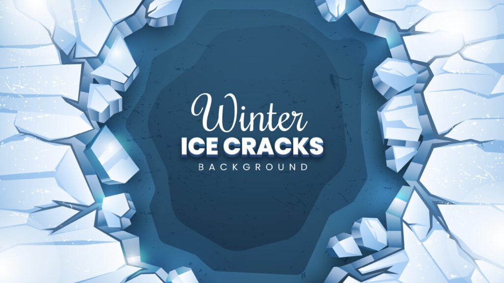 Winter Ice Cracks Background Free Vector