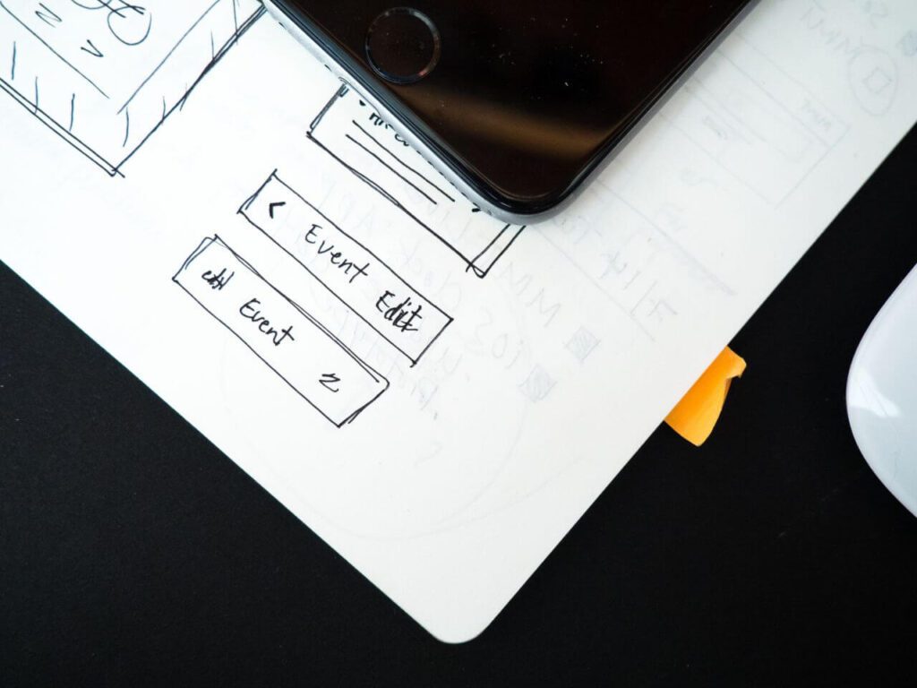 Wireframe Web Design iPhone Mouse Stock Free