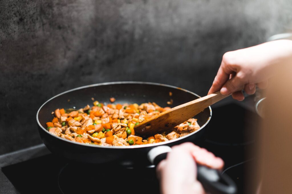 Wok Stir Fry Chicken and Vegetables Free Photo