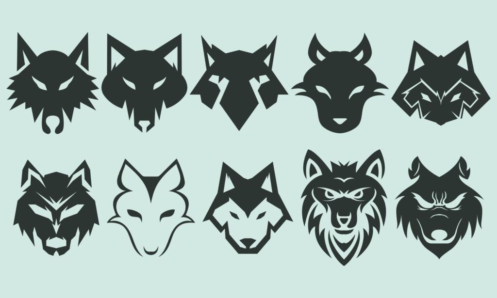 Wolf Head Vector Icon Set Stock Free