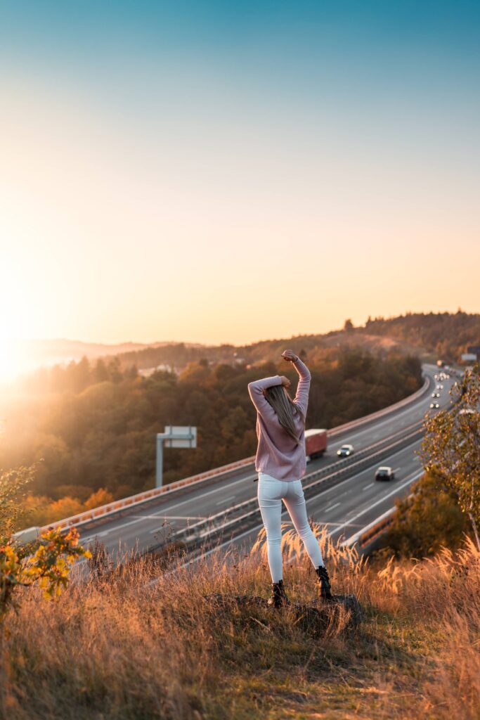 Woman Enjoying Sunset View Free Photo