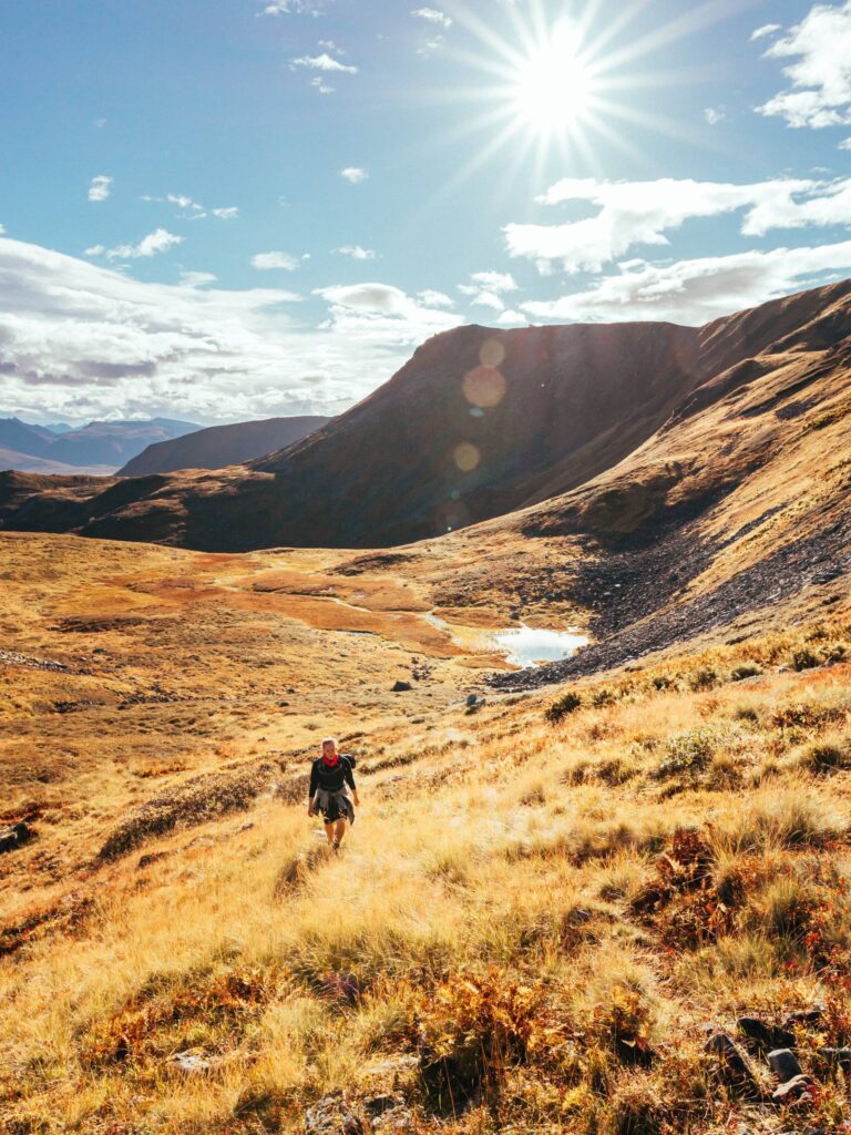 Woman Hiking in Norwegian Mountains Free Photo