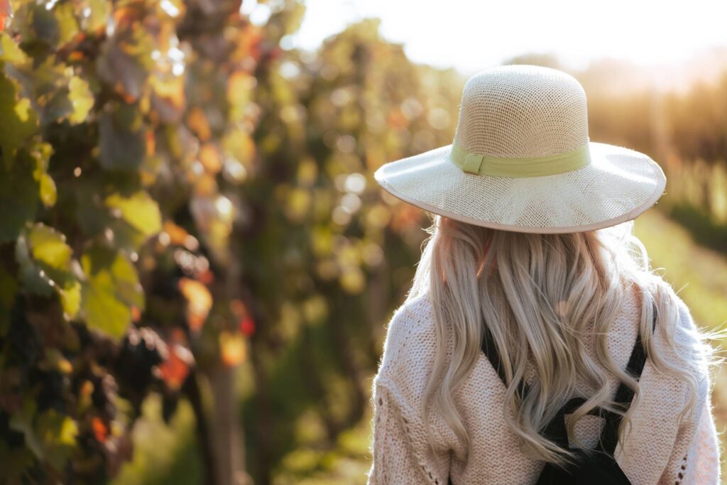 Woman in Vineyard Free Photo