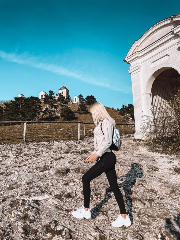 Woman on a Walk to Svaty Kopecek in Mikulov, Czechia Free Photo