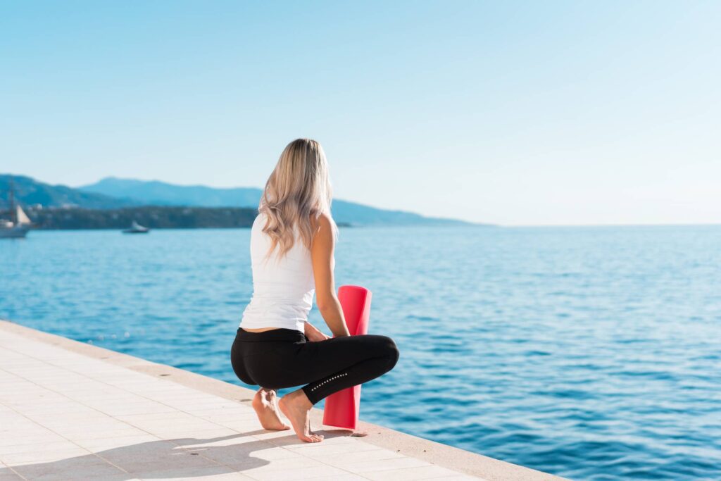 Woman Ready to Start Morning Yoga Free Photo