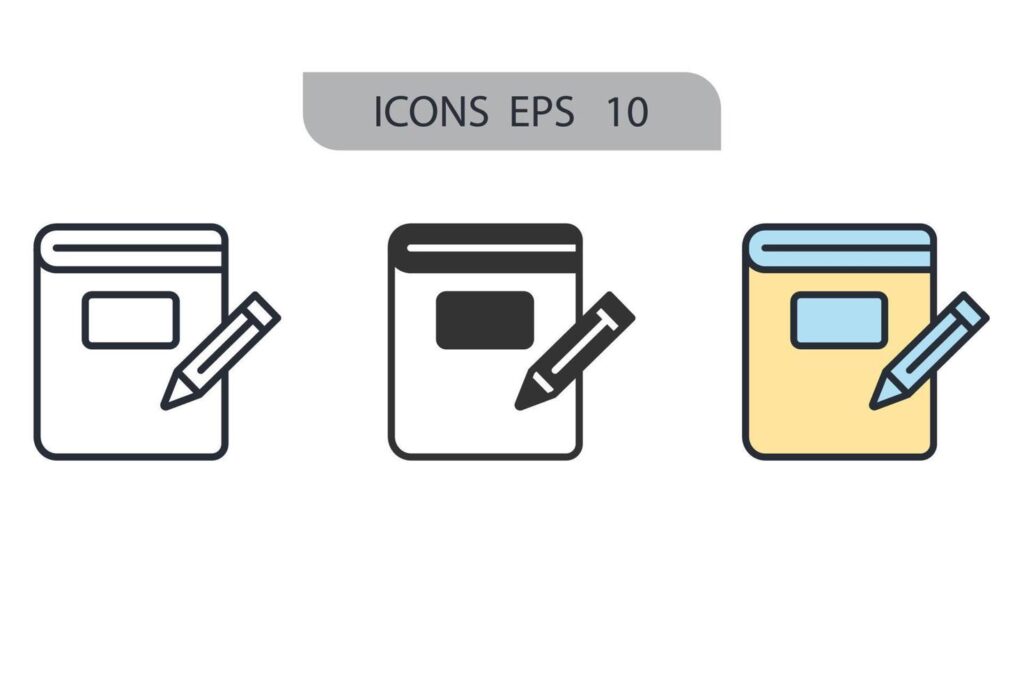 writing icons symbol vector elements for infographic web Stock Free