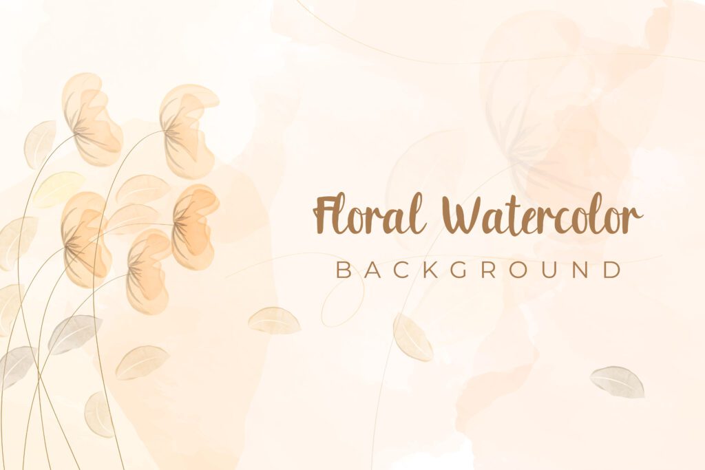 yellow Floral background with watercolor style Free Vector