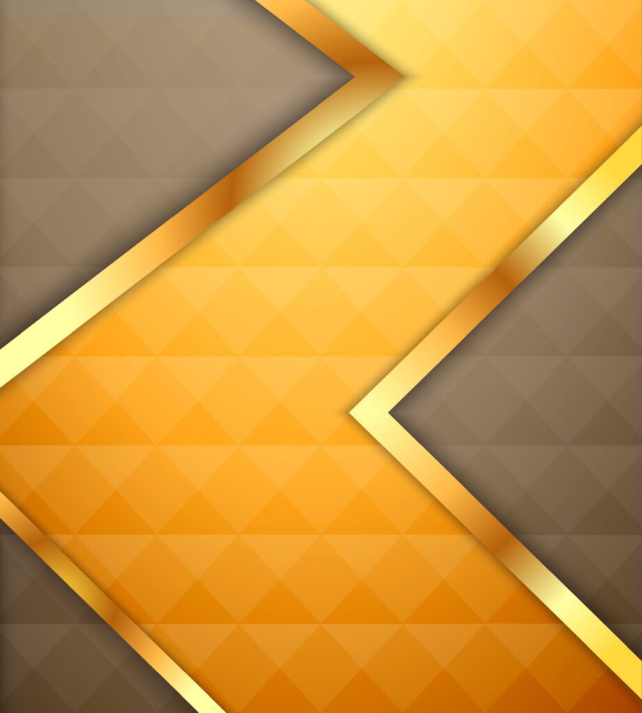 Yellow triangle arrow background with polygon Free Vector