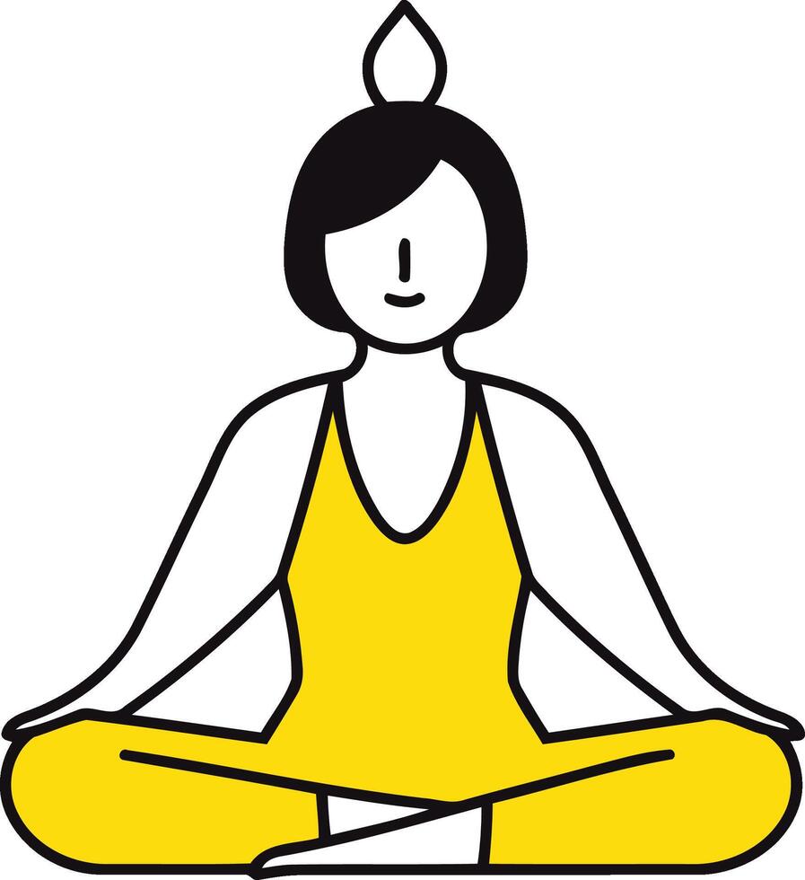 yoga woman in lotus position. isolated flat icon illustration design Stock Free