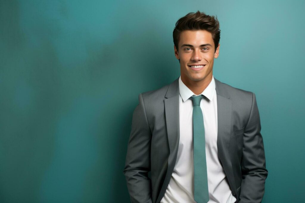 Young business man smiling Stock Free