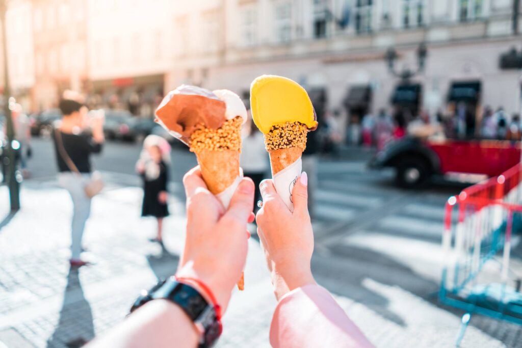 Young Couple Enjoying an Ice Cream Free Photo