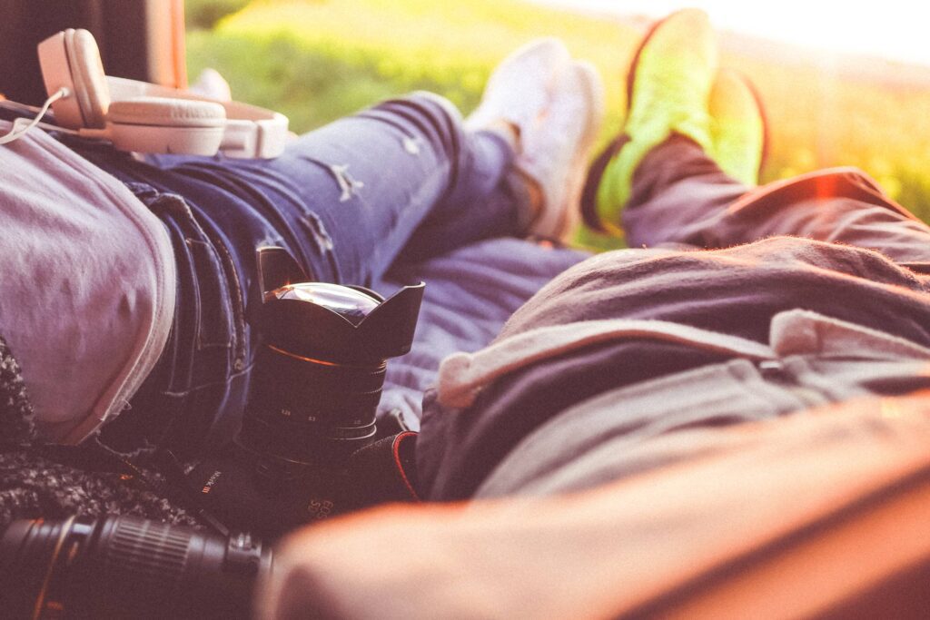 Young Couple Enjoying Romantic Moments in Nature Free Photo