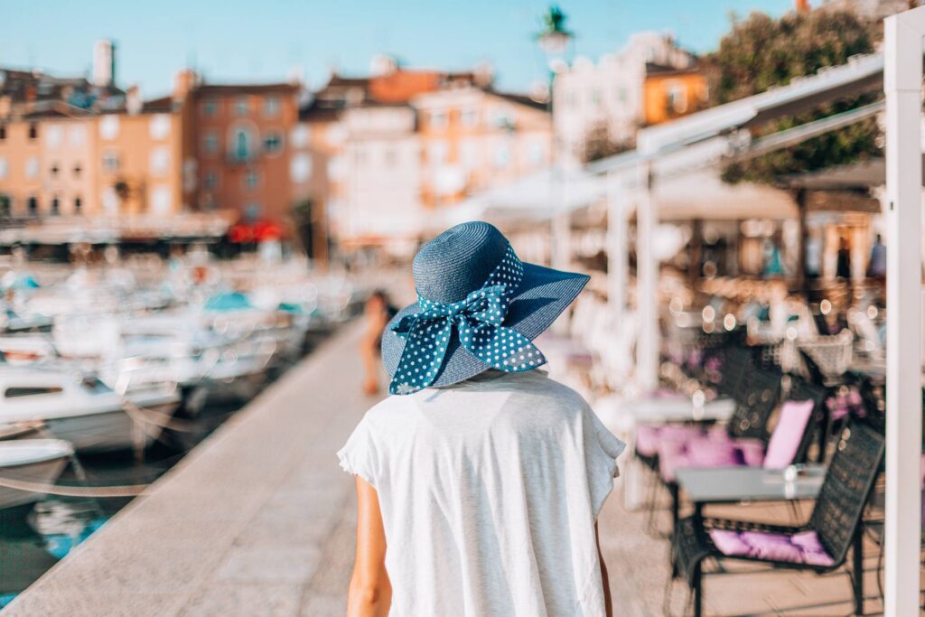 Young Girl Walking in Croatian City Rovinj Free Photo