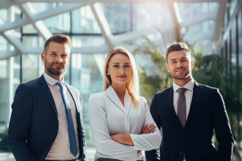 Young Office Team Standing in Modern Office Stock Free