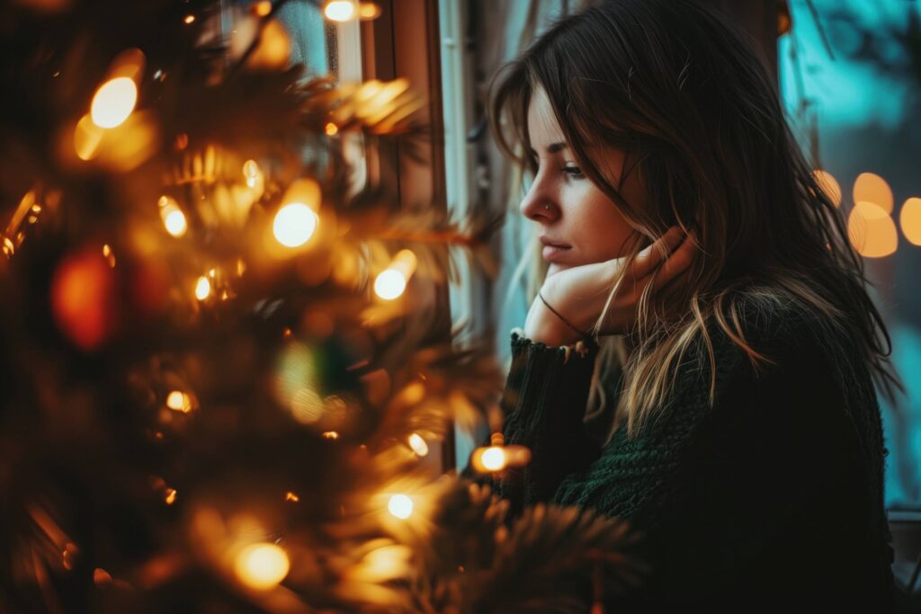 Young Woman Thinking About Christmas Time Stock Free