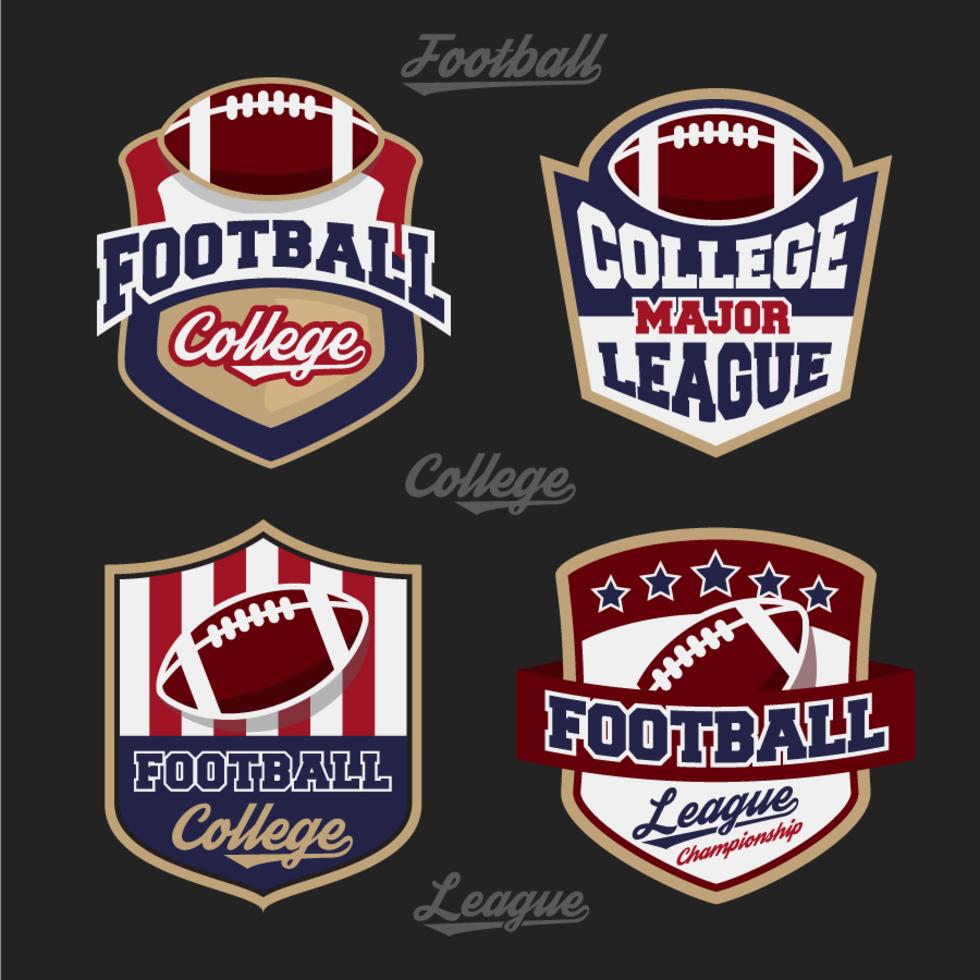 Set of football college league badge logo with four color design Stock Free