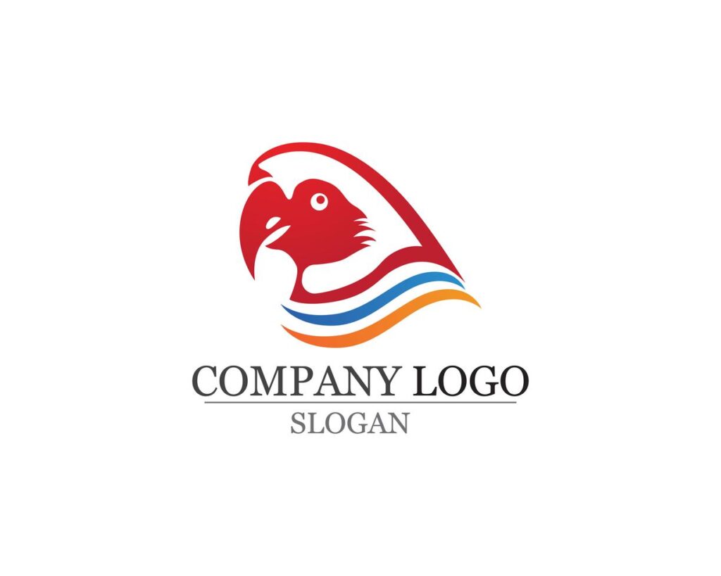 bird Logo and symbols Template vector red color Stock Free