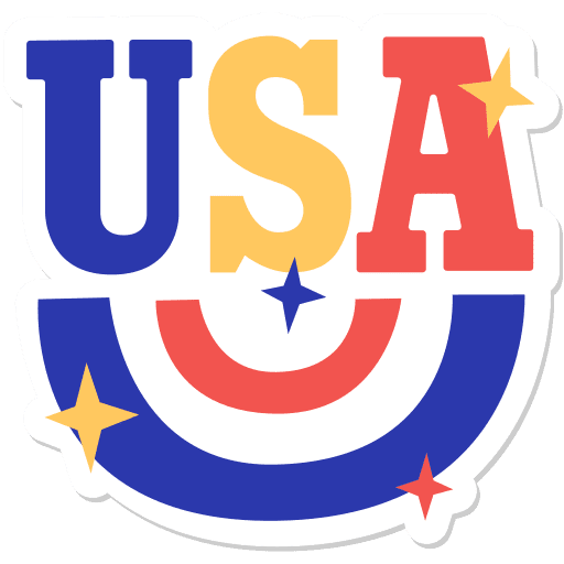 Usa, united states, independence day sticker