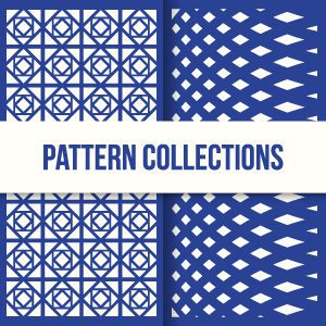 Set of Two Seamless Shape Patterns in Flat Design Free Vector