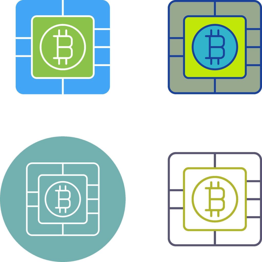 Bitcoin Chip Icon Design Stock Free