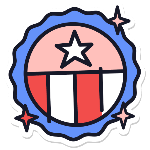 Badge, usa, united states sticker