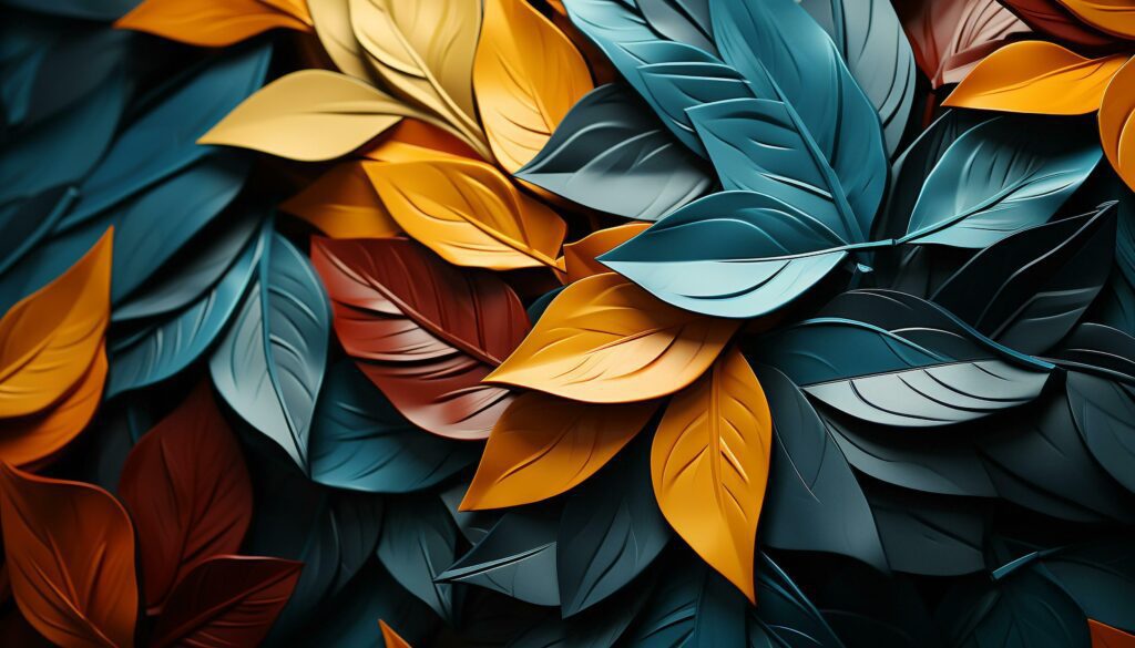 AI generated Abstract autumn foliage in modern wallpaper design generated by AI Stock Free