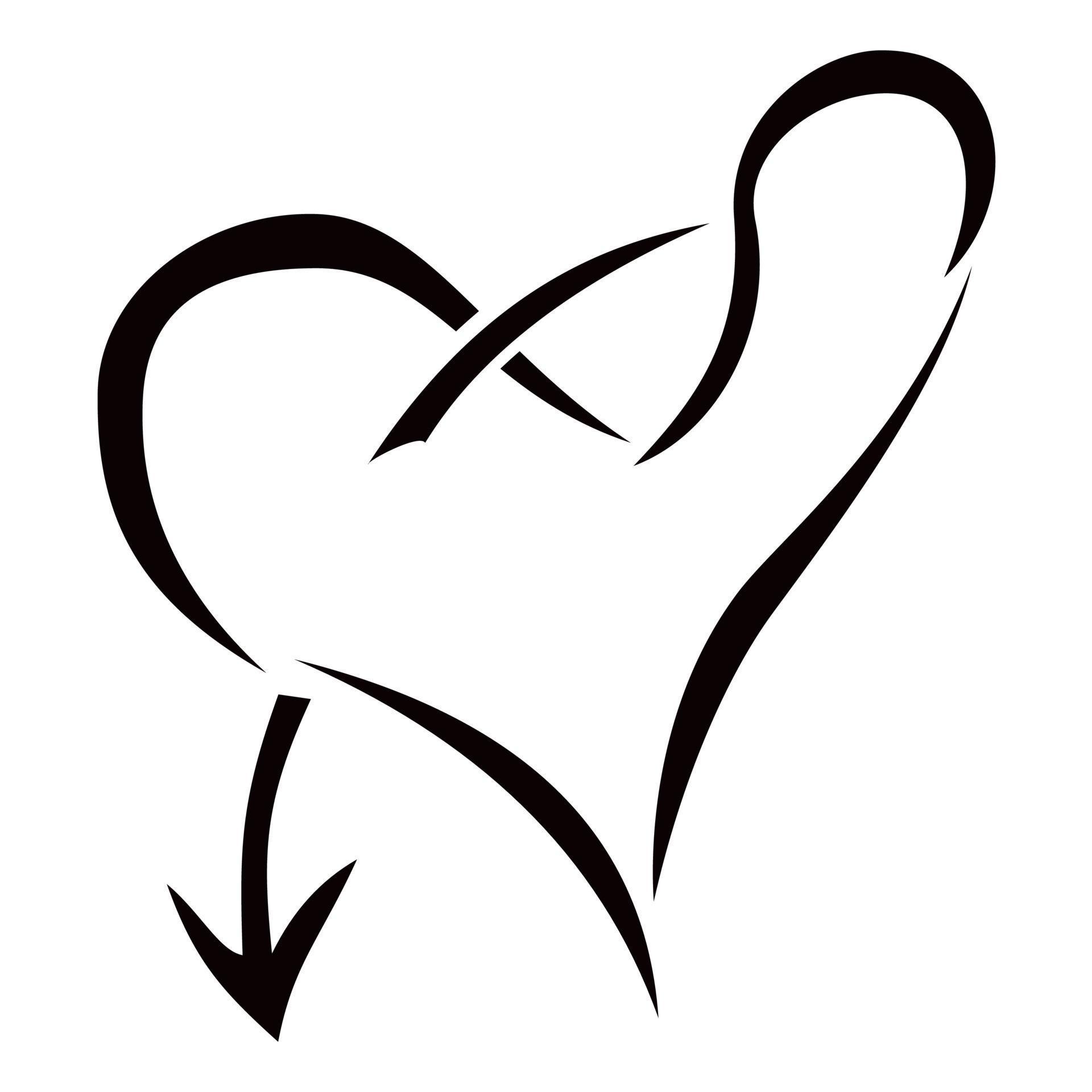 Sweet lovely heart with amour arrow tattoo for lovers Stock Free