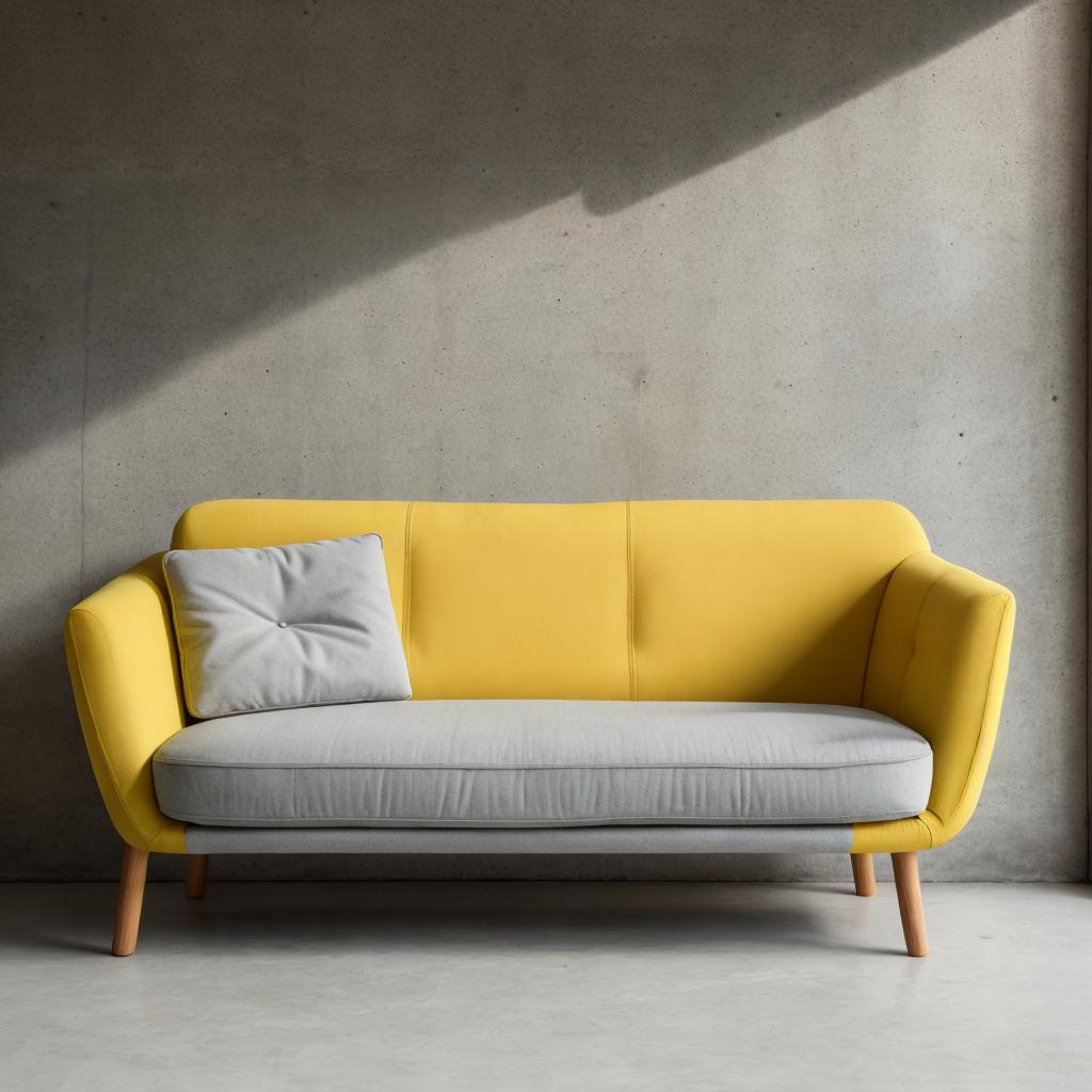 Sofa with yellow backrest by @ai_generated