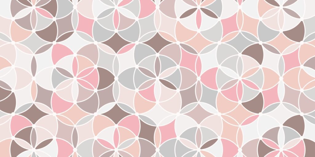 Geometric pattern circle overlapping elegant pink background Free Vector