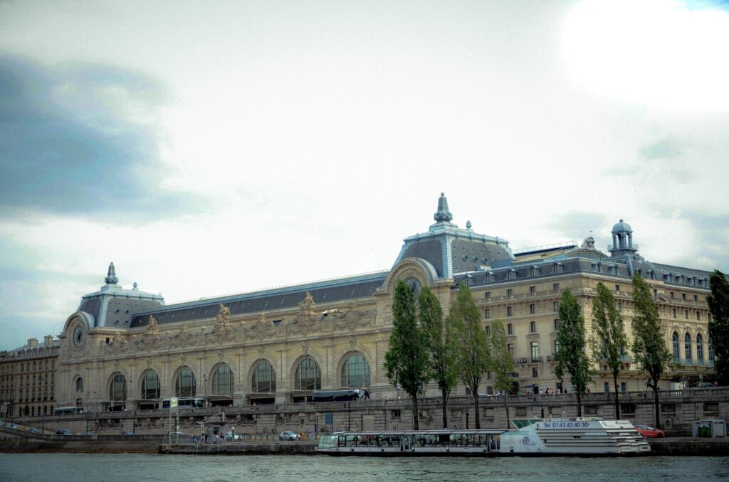 the museum d’orsay with its works of art, built in the old railway train station in Paris, the capital of France Stock Free