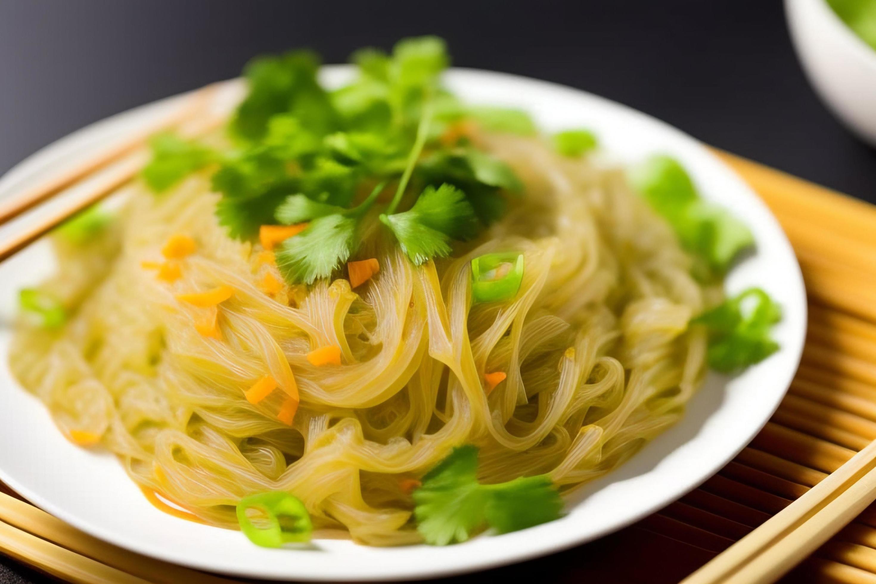 Delicious noodles. Fast food meal with appetizing pasta and chopsticks. Stock Free