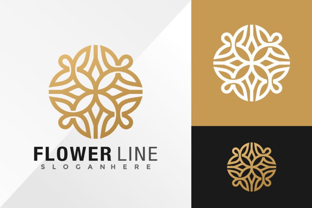 Luxury Flower Geometric Logo Design Vector illustration template Stock Free and Free SVG