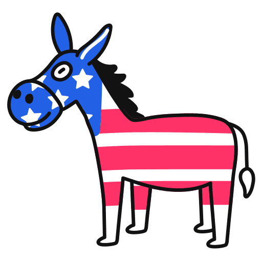 Democrat, donkey illustration