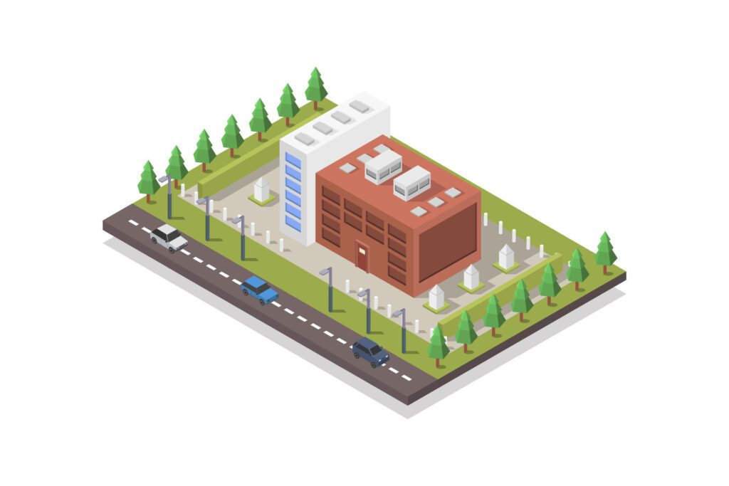 Isometric government building on white background Free Vector