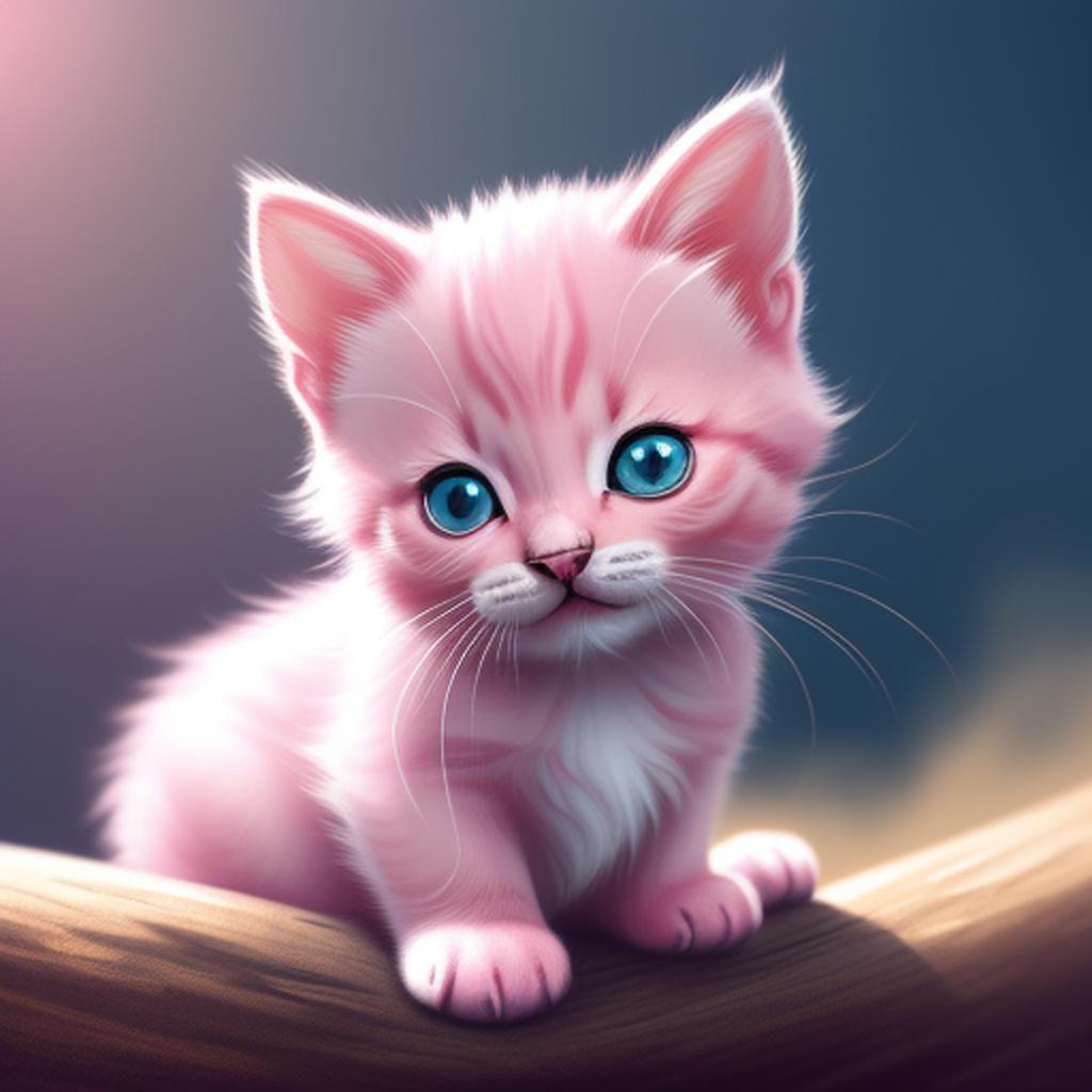 Pink kitten by @pechenovtimofey by @ai_generated