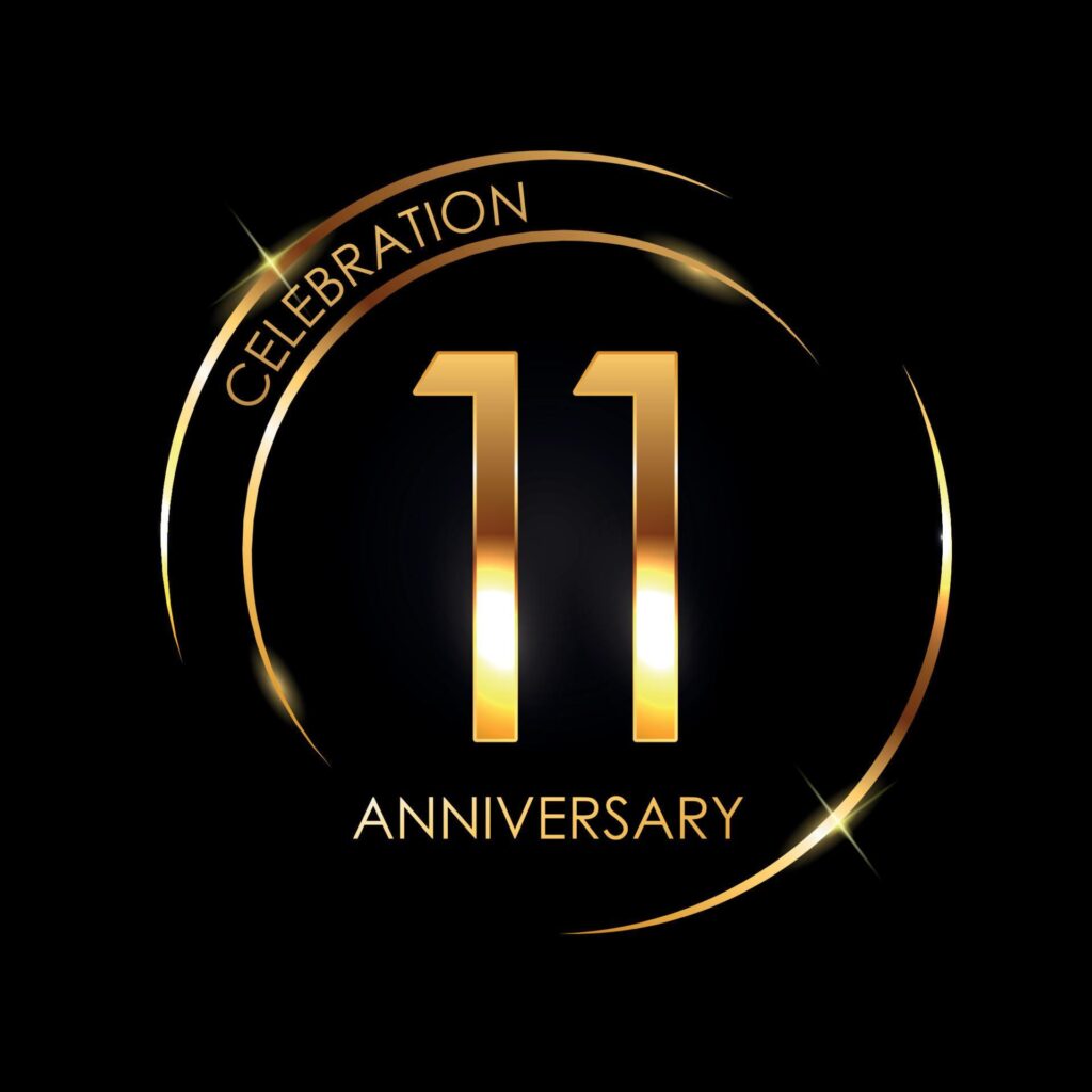 Template Logo 11 Years Anniversary Vector Illustration Stock Free