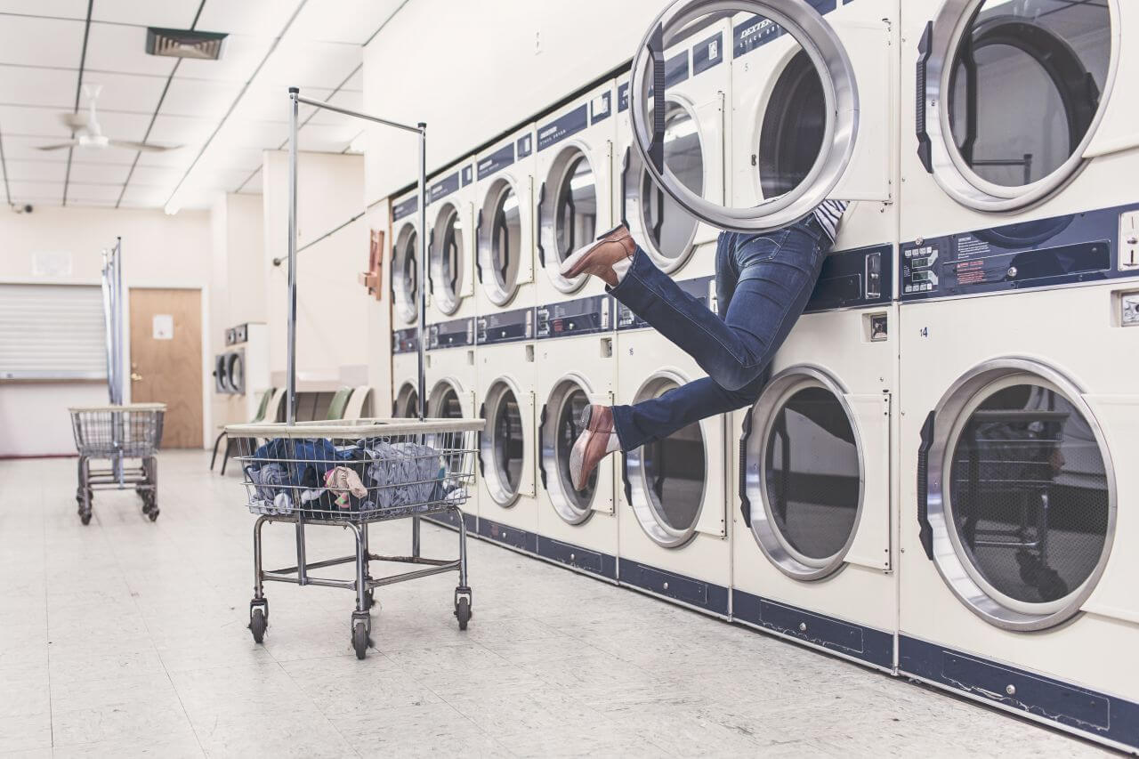 Woman Washing Machine Fall Stock Free