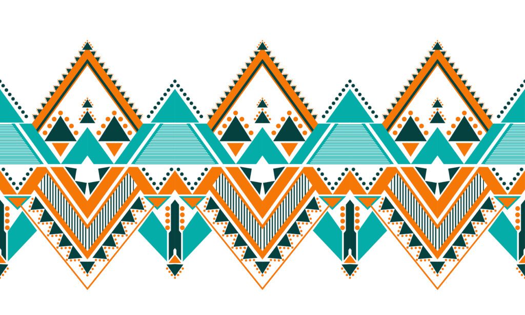 Geometric ethnic pattern design for seamless background. Free Vector