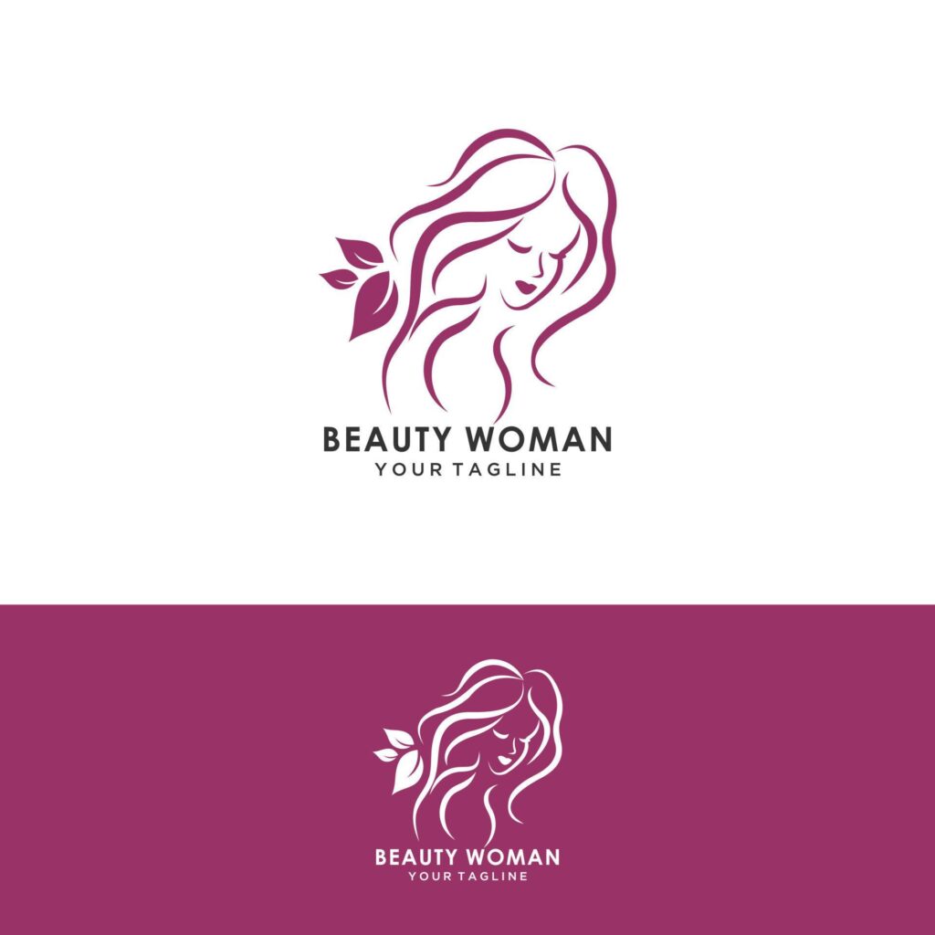 Silhouette of a beautiful girl with long hair. Good choice for Logo, emblem, spa or beauty salon label. Stock Free