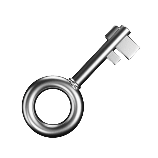 Lock, key, unlock 3D illustration