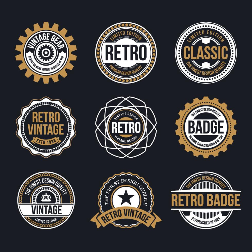 Circle Vintage and Retro Badge Design Collection Stock Free