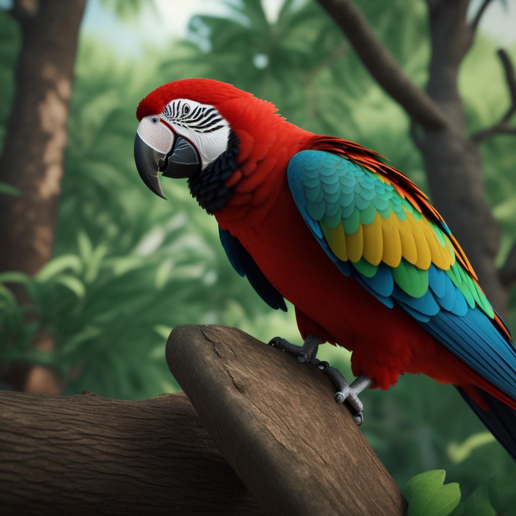 Parrot on a tree by @ai_generated