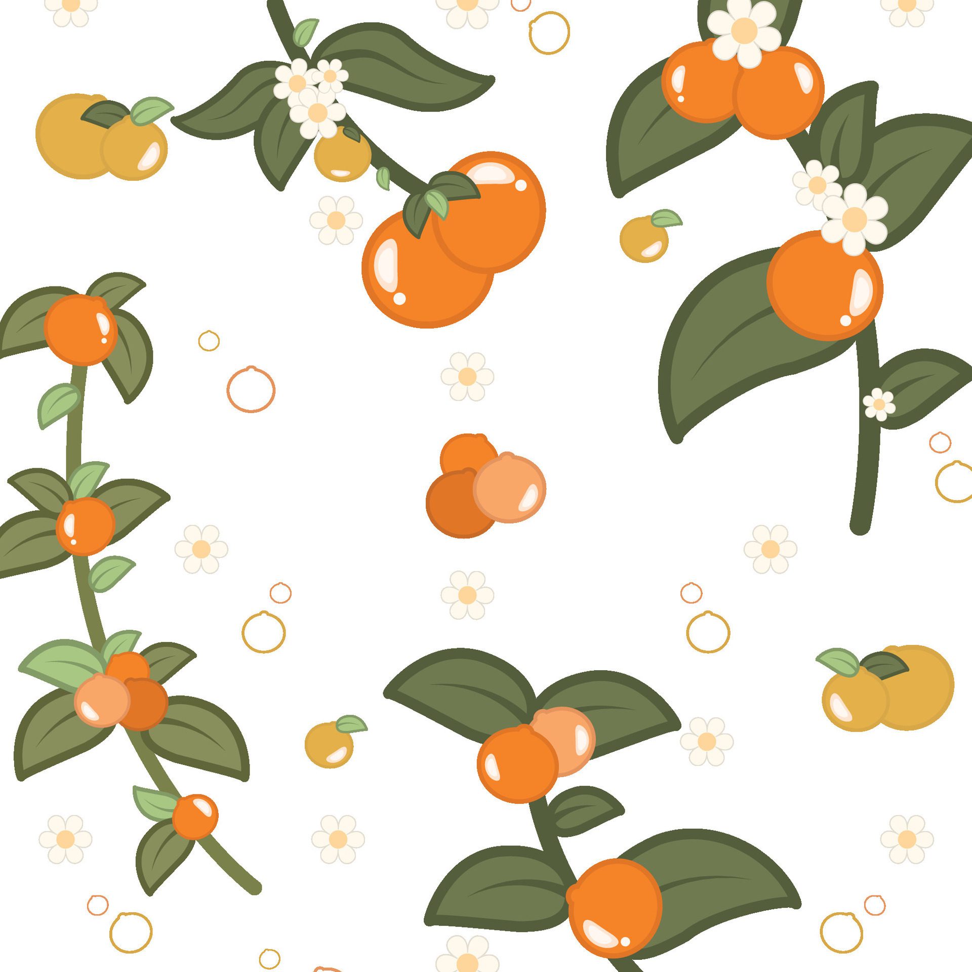 Cute orange seamless pattern vector background Free Vector