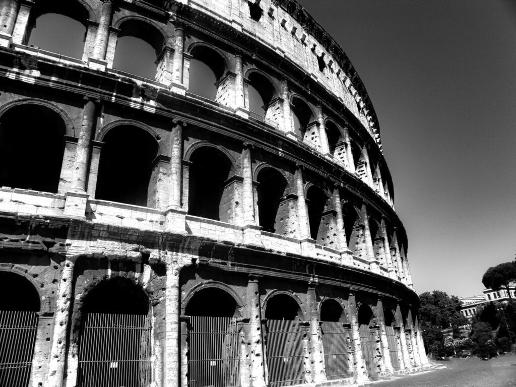 the colosseum, a roman monument symbol of rome, capital of italy. in August 2010 Stock Free