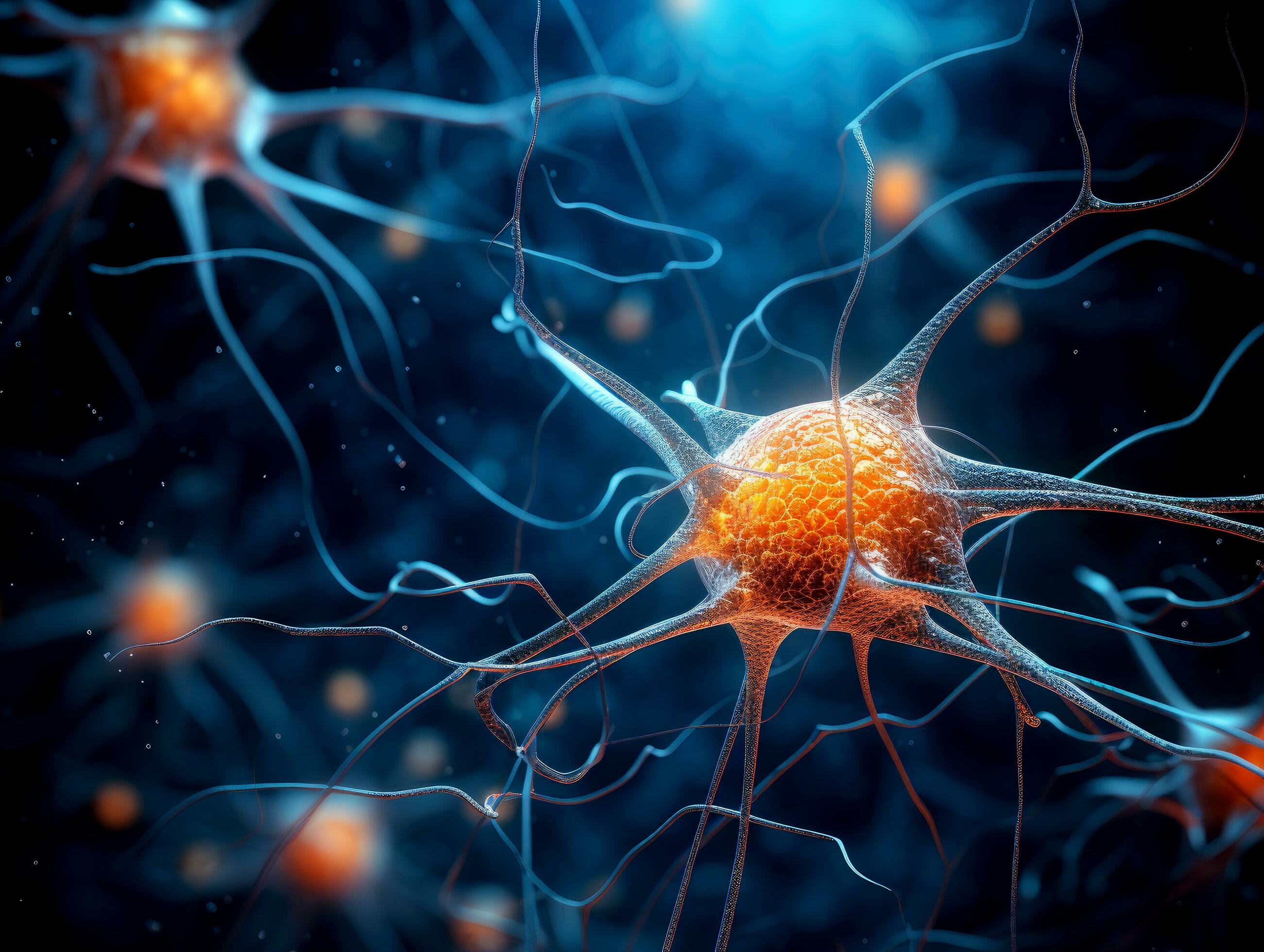 Abstract medical science background with neuron cells Stock Free