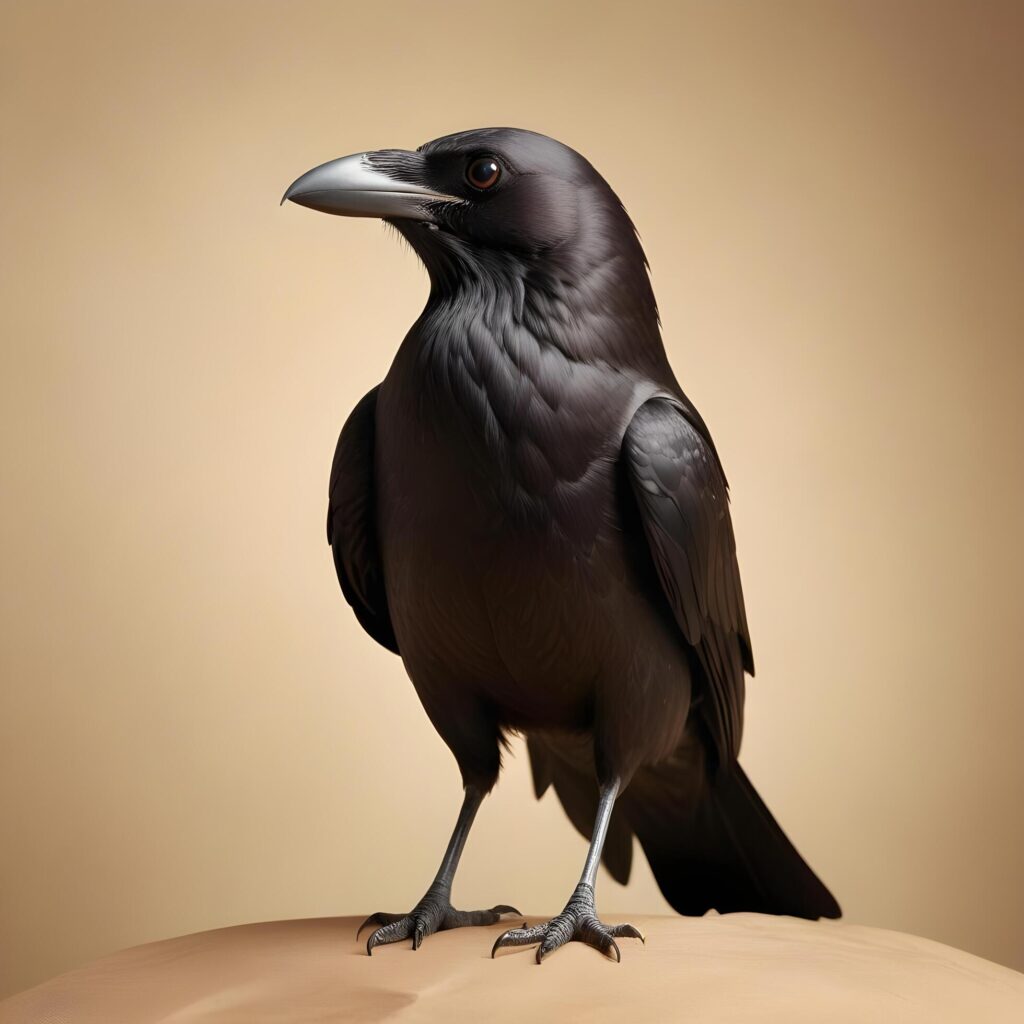 crow realistic plain background Stock Free